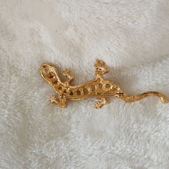 Salamander Brooch Pin Pendant Goldtone NWT - Picture 7 of 16
